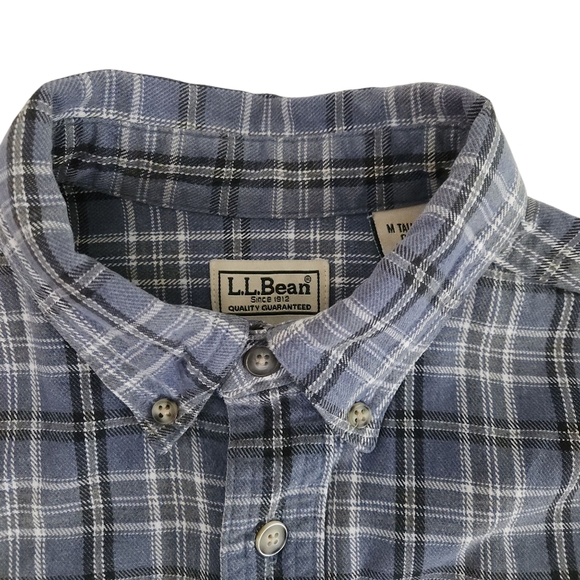 LL BEAN Vintage Made in Canada Flannel Shirt – Men’s M Tall – Blue Plaid, Herita - Picture 4 of 11